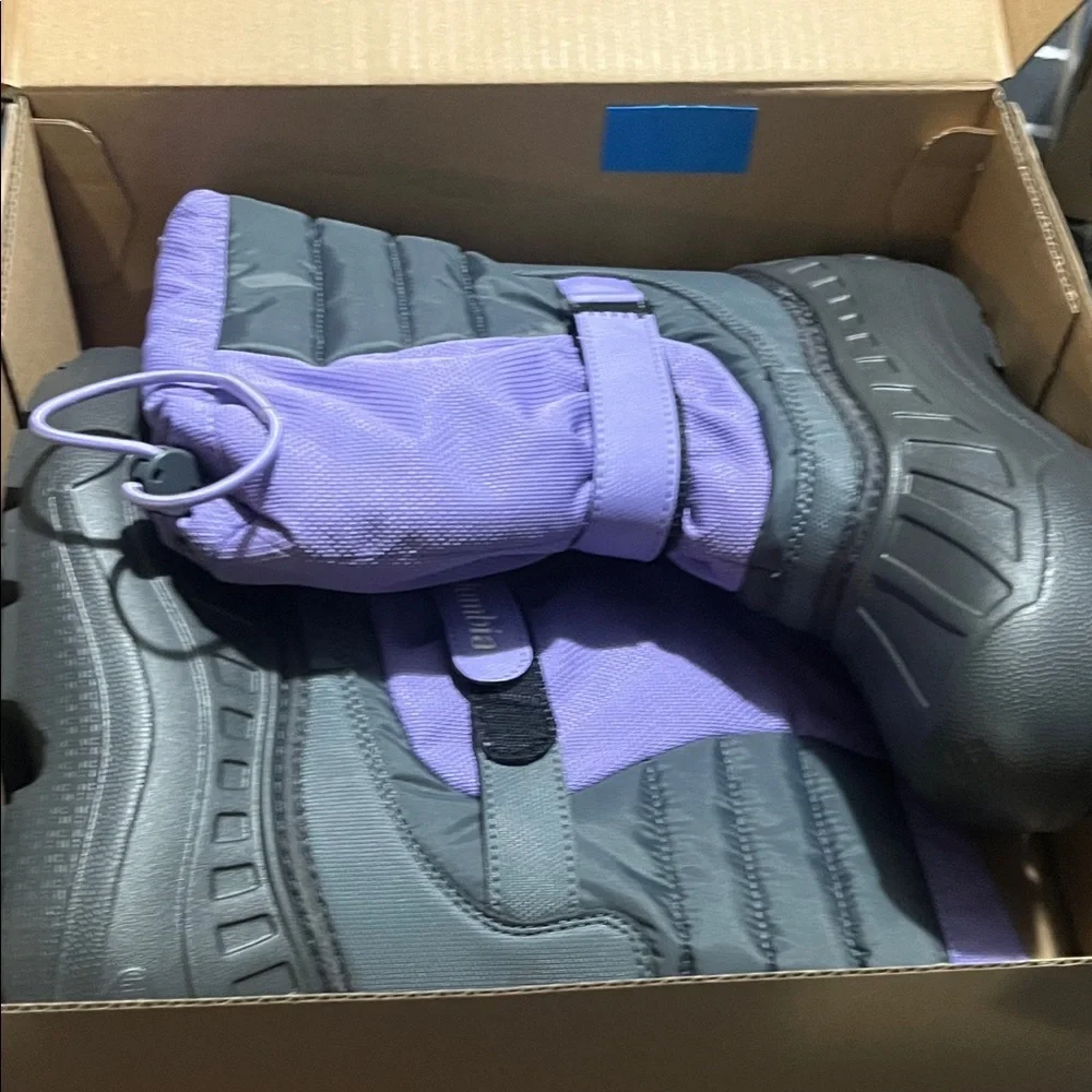 NWT Columbia Youth Powderbug Snowlite Waterproof SnowBoot Purple/Graphite